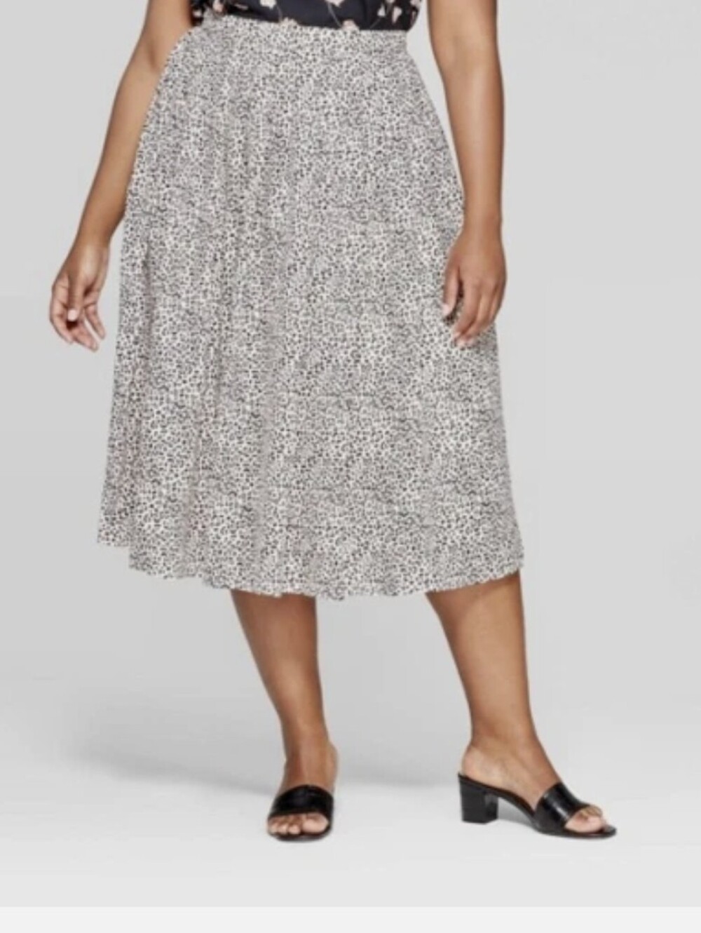 Who What Wear  Leopard Print Midi Skirt